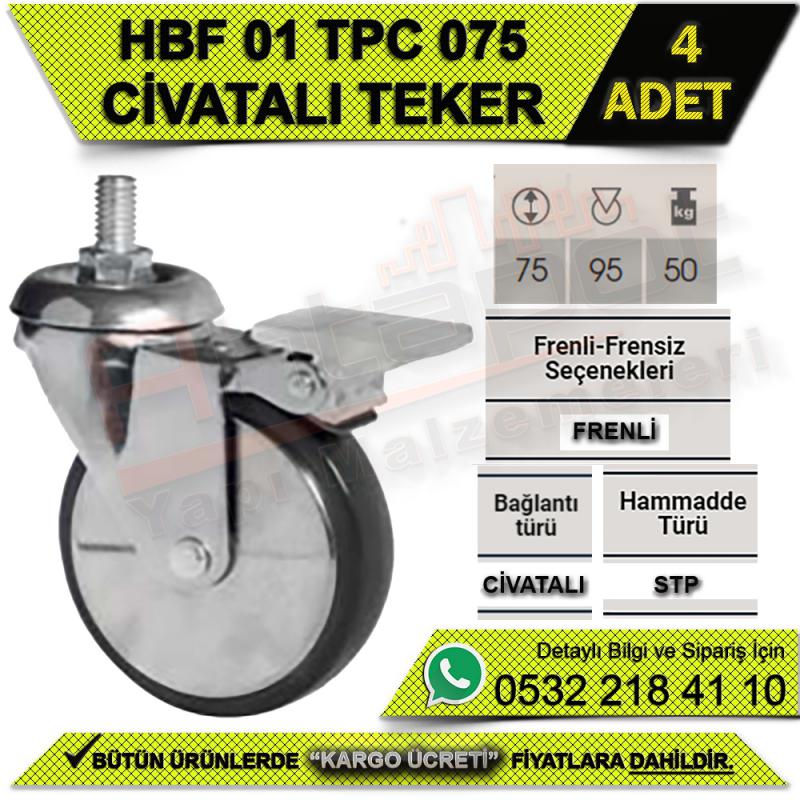 HBF 01 TPC 075 CİVATALI FRENLİ TEKER (4 ADET)